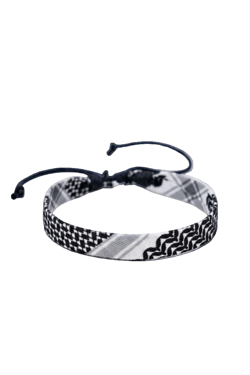 Keffiyah Bracelet from Noor Apprel. Charity item that is used to fund the middle east relief fund.