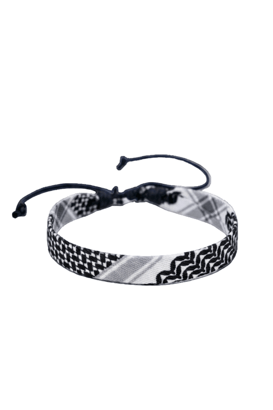 Keffiyah Bracelet from Noor Apprel. Charity item that is used to fund the middle east relief fund.